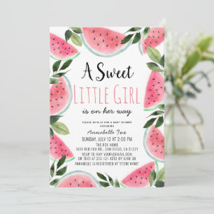 Sweet Watermelon Watercolor Babydusche Einladung