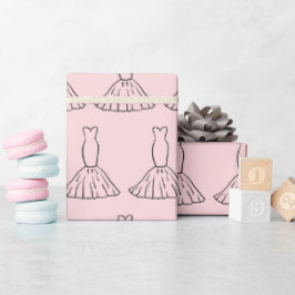 Sweet Wedding Dress Design Light Pink Nahtlos Geschenkpapier