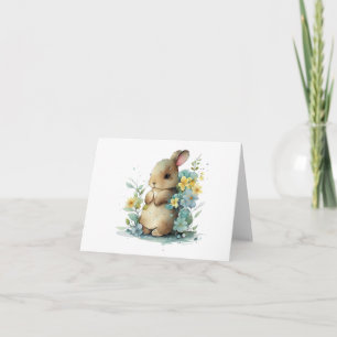 Sweet Wertvoll Bunny Rabbit in Blume BLANK Karte