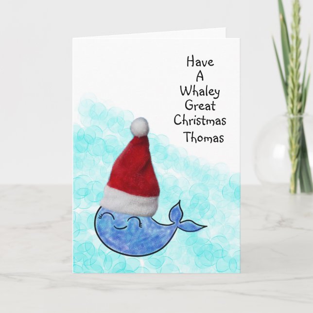 Sweet Whale Kids Anpassbar Weihnachten Karte (Vorderseite)