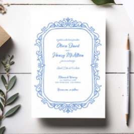 Sweet Whimsical Handwritten Illustrated Wedding Einladung