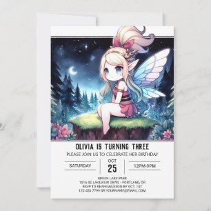 Sweet Whimsy Fairy Birthday Einladung