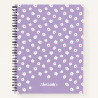 Sweet White Daisies Blumenmuster Personalisiert Notizbuch