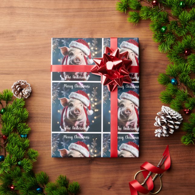Sweet White Piggy Weihnachten Geschenkpapier (Feiertagsgeschenk)