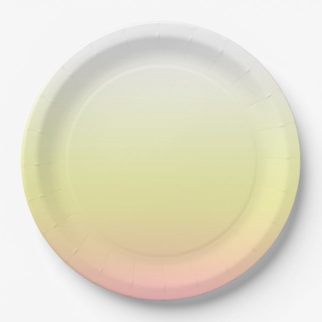 Sweet White Yellow Pink Gradient Ombre Pappteller (Vorderseite)