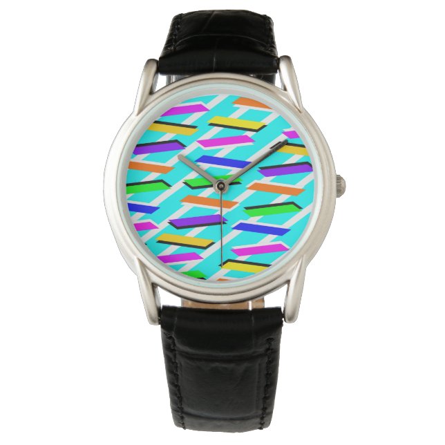 Sweet Wild Turqouise Pattern Armbanduhr (Vorderseite)