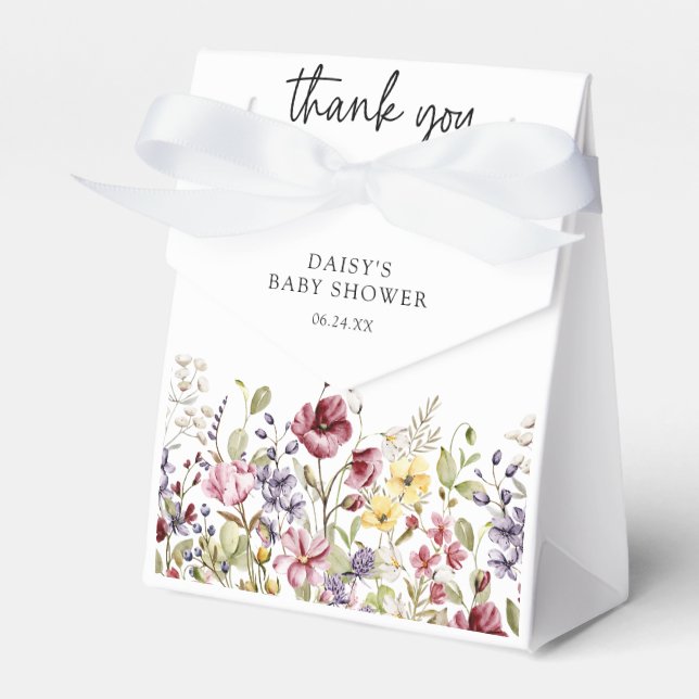 Sweet Wildblume Babydusche Geschenkschachtel (Vorderseite)