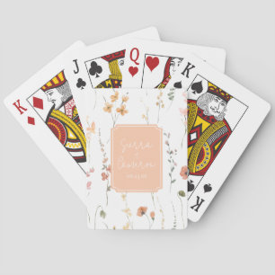 Sweet Wildblume Muster Hochzeitpfirsich ID1023 Spielkarten