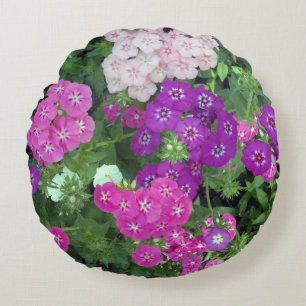 Sweet William's Garden Eine Palette Lila Rosa Rundes Kissen