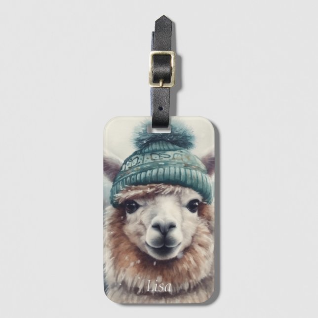 Sweet Winter Alpaca, Brauch Gepäckanhänger (Vorderseite Vertikal)