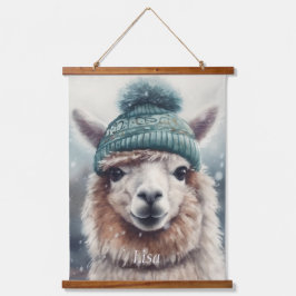 Sweet Winter Alpaca, Brauch Wandteppich Mit Holzrahmen