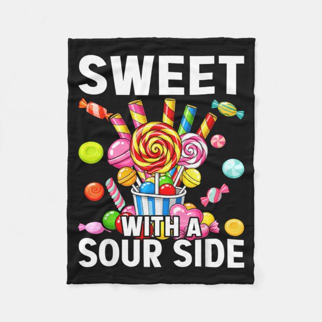 Sweet With A Sour Side Funny Candy Patch Delicious Fleecedecke (Vorderseite)