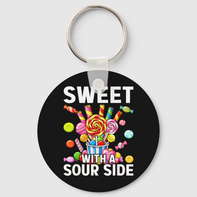 Sweet With A Sour Side Funny Candy Patch Delicious Schlüsselanhänger (Vorderseite)