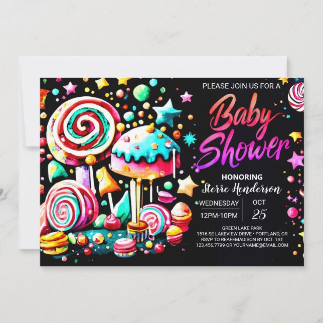Sweet Wonderland Delight Baby Dusche Einladung (Vorderseite)