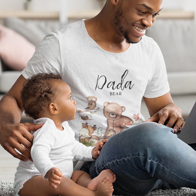 Sweet Woodland Animal Baby Dusche Dada Bear T-Shirt (Von Creator hochgeladen)