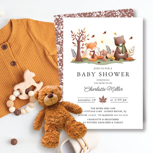 Sweet Woodland Animals Baby Dusche Einladung (Von Creator hochgeladen)
