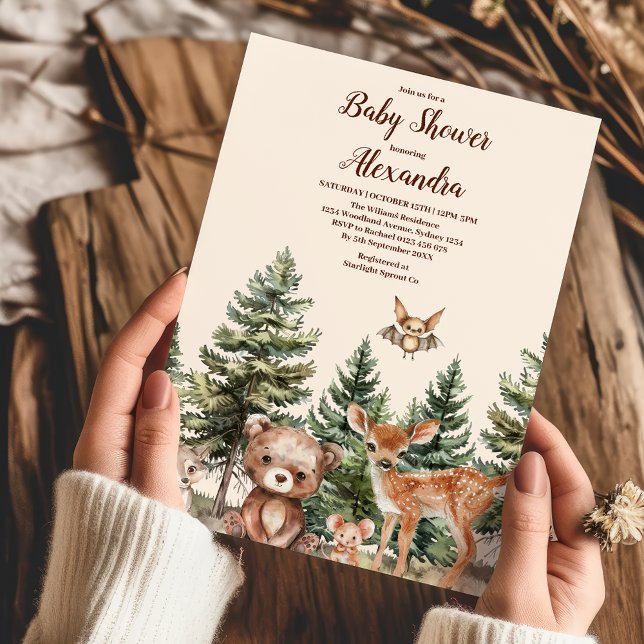 Sweet Woodland Animals Baby Dusche Einladung (Von Creator hochgeladen)
