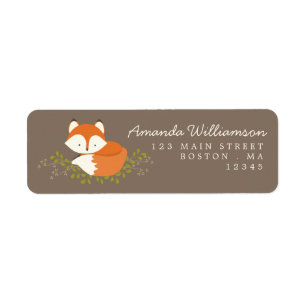 Sweet Woodland Fox Étiquette de adresse naturel