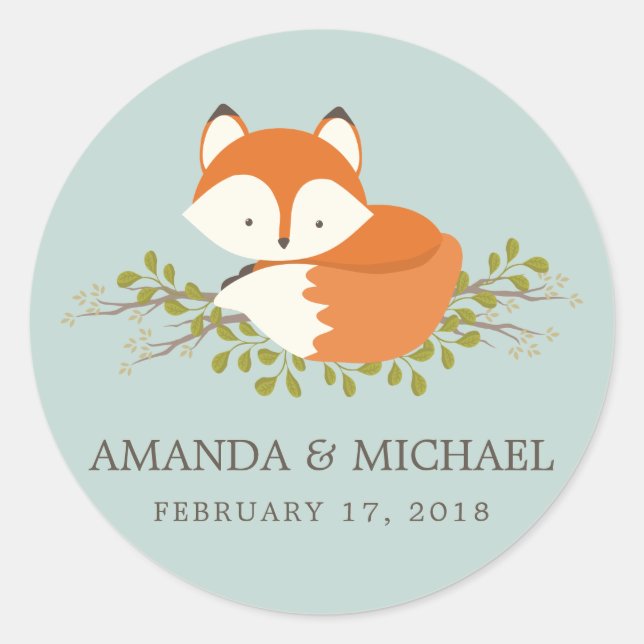 Sweet Woodland Fox Event Fevor Siegel Runder Aufkleber (Vorderseite)