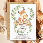 Sweet Woodland Fox Kinderdusche Einladung<br><div class="desc">Niedliche Dusche in Aquarellwald mit einer bezaubernden Mama & Babyfox mit Kiefernästen mit Pineconen und einem bräunlichen Hintergrundehintergrund. Ideal für eine Babydusche oder eine geschlechtsneutrale Babydusche</div>