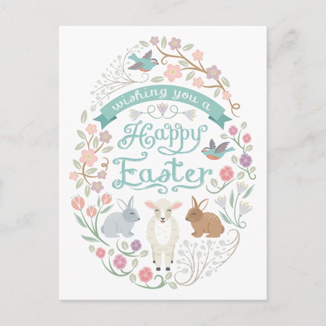 Sweet Woodland Ostereier Postkarte (Vorderseite)