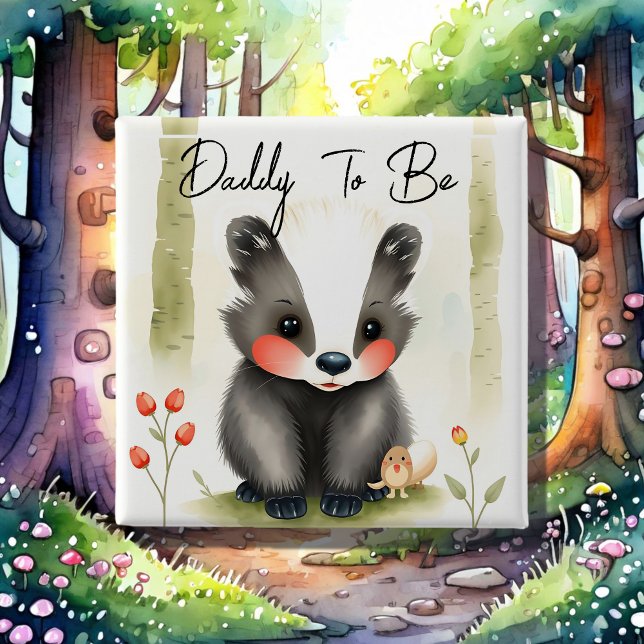 Sweet Woodland Skunk Daddy zu Baby Dusche Button (Von Creator hochgeladen)