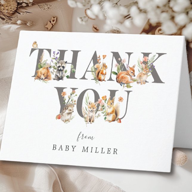 Sweet Woodland Tiere Danke Karte (Von Creator hochgeladen)