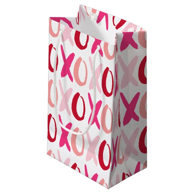 Sweet XOXO Muster Kleine Geschenktüte (Vorderseite Schrägansicht)
