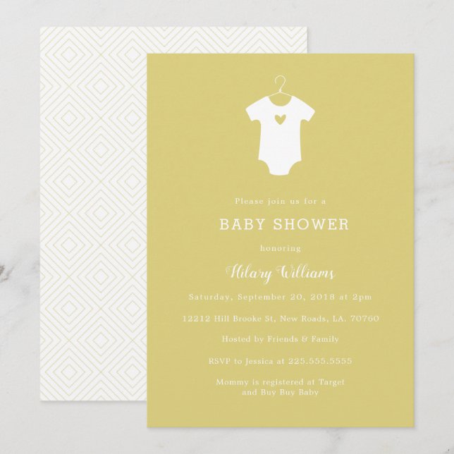 Sweet Yellow Baby Shower Einladungen (Vorne/Hinten)