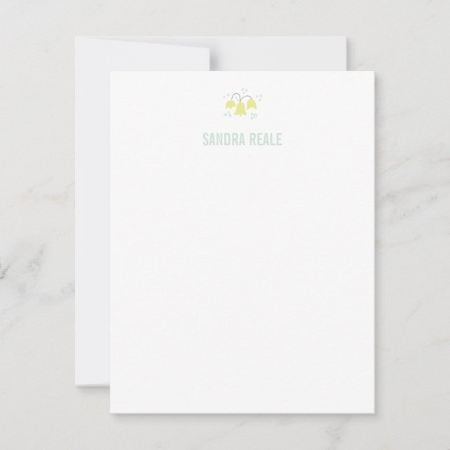 Sweet Yellow Bell Blume Icon Personalisiert Einladung (Vorderseite)