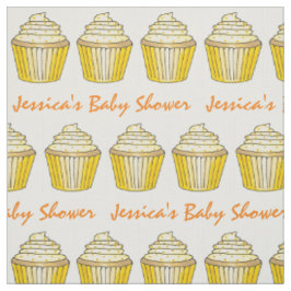 Sweet Yellow Cupcake Baby Brautparty Dessert Stoff