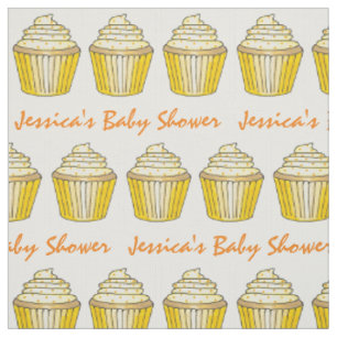 Sweet Yellow Cupcake Baby Brautparty Dessert Stoff