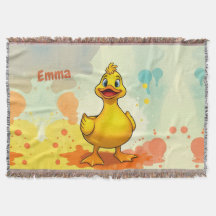 Sweet Yellow Duck Throw Blanket - Personalisierter