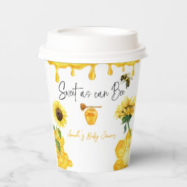 Sweet Yellow Honey Comb Sunflower Bee Baby Dusche Pappbecher