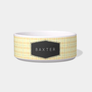 Sweet Yellow Kariert Personalisiert Pet Napf
