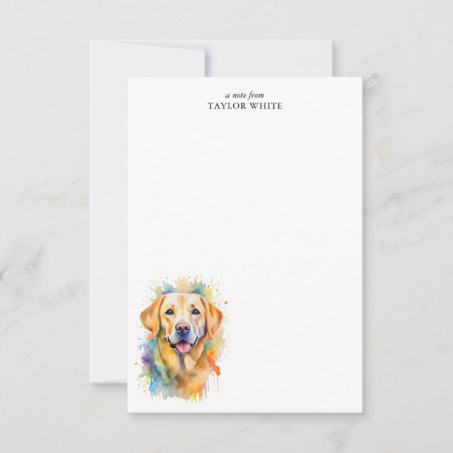 Sweet Yellow Labrador Retriever Custom Vielen Dank Mitteilungskarte (Vorderseite)