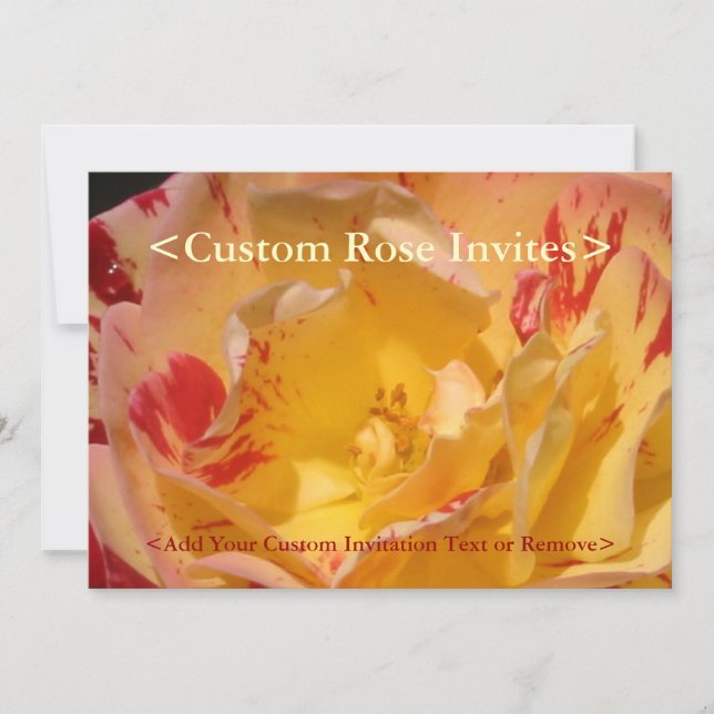 Sweet Yellow Rose Art Personnalisé Invitations (Devant)