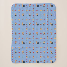 Sweet Yorkies Bows and Hearts - Blue - Sherpadecke