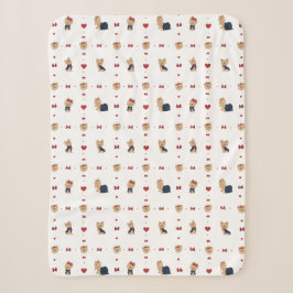 Sweet Yorkies Bows and Hearts - White - Sherpadecke