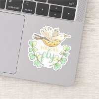 Sweet You Can Fly Bird mit Blätter Motivierend