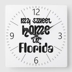 Sweet Zuhause Quadratische Wanduhr