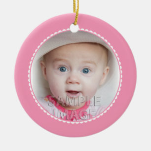 SweetBabyCarrots Babys Erstes Weihnachtsrosa Keramik Ornament