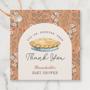 Sweeter als Pie Floral Baby Dusche Danke Geschenkanhänger