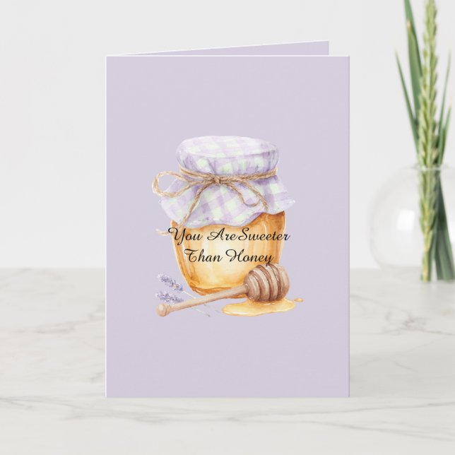 Sweeter Than Honey Lavender Jar Love Karte (Vorderseite)