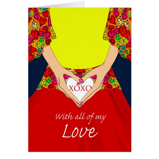 Sweetest Day Woman Holding Heart with XOXO (Vorne)
