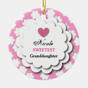 Sweetest Grandtochter Pink Floral Print C03 Keramikornament