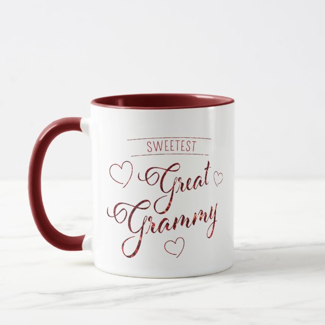 Sweetest Great Grammy Imitats funkeln rote Folge Tasse (Links)