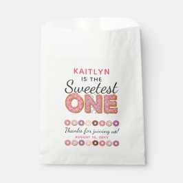 SWEETEST ONE Pink Iced Donuts Baby First Birthday Geschenktütchen