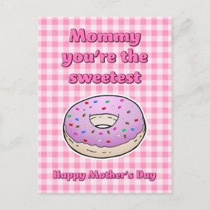 Sweetest Pink Donut Mütter Tag Postkarte