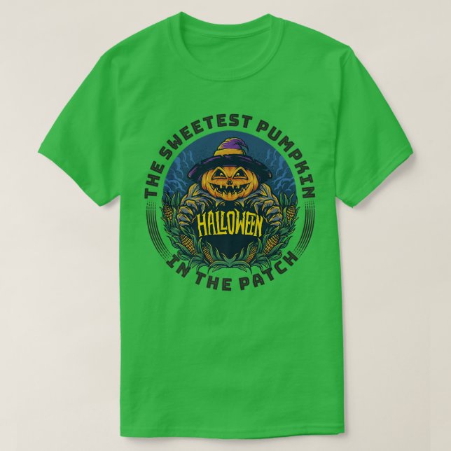 Sweetest Pumpkin in the Patch Funny Jack-O-Lantern T-Shirt (Design vorne)
